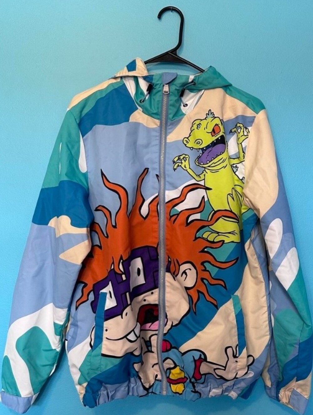 Retro Nickelodeon Rugrats x Members Only Lightweight Hooded Windbreaker Small